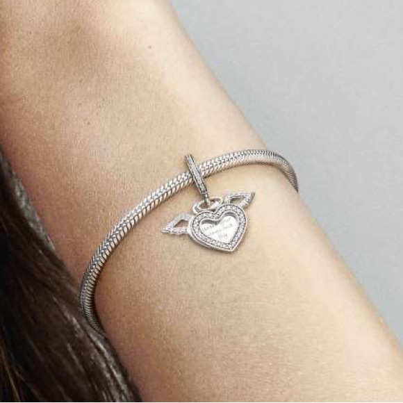 Silver necklace and charm from pandora - Picture 4 of 13